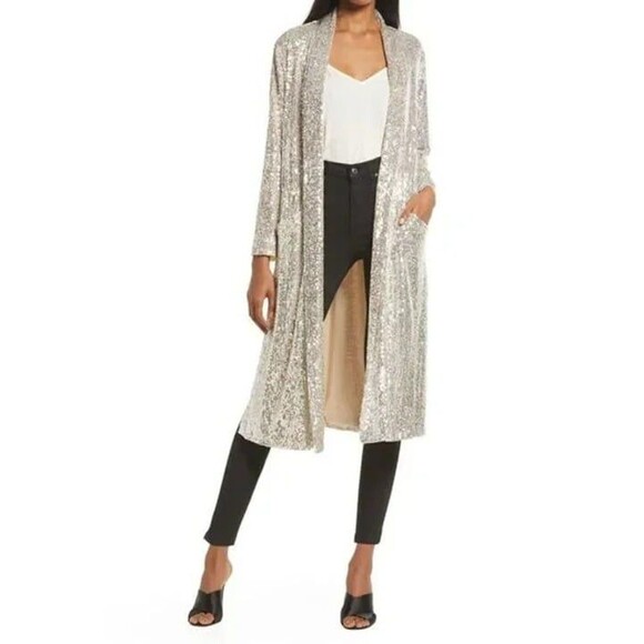 Steve Madden Show Stopper Sequin Duster Jacket - Picture 8 of 8